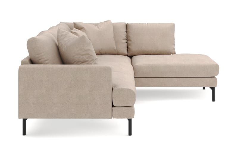 Menard 4-personers Højrevendt Dyb L-formet Chaiselongsofa i Stof - Beige - Møbler - Sofaer - Sofa med chaiselong