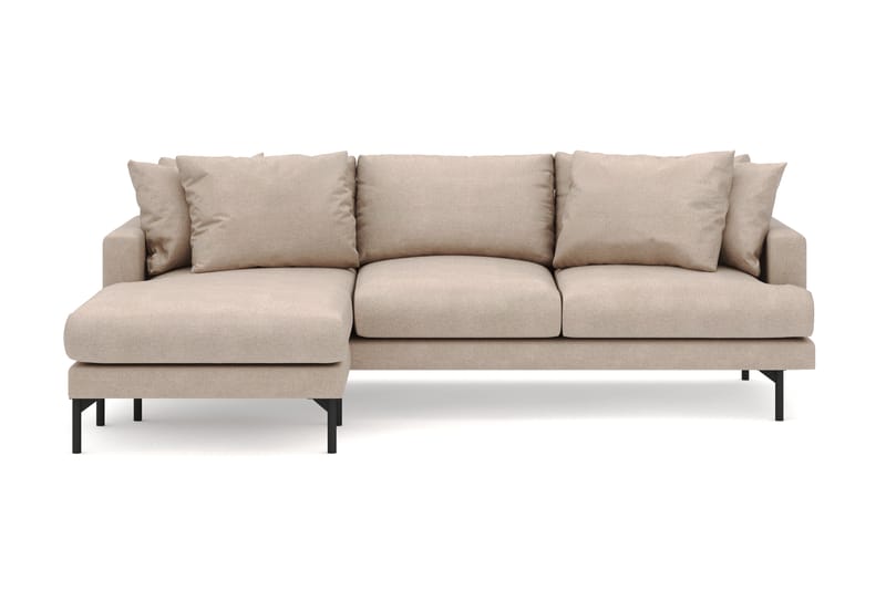 Menard 4-personers Venstrevendt Dyb L-formet Divansofa i Stof - Beige - Møbler - Sofaer - Sofa med chaiselong