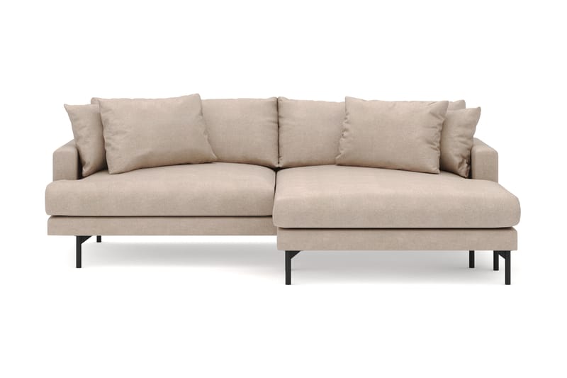 Menard 4-personers Højrevendt L-formet Divansofa i Stof, Beige
