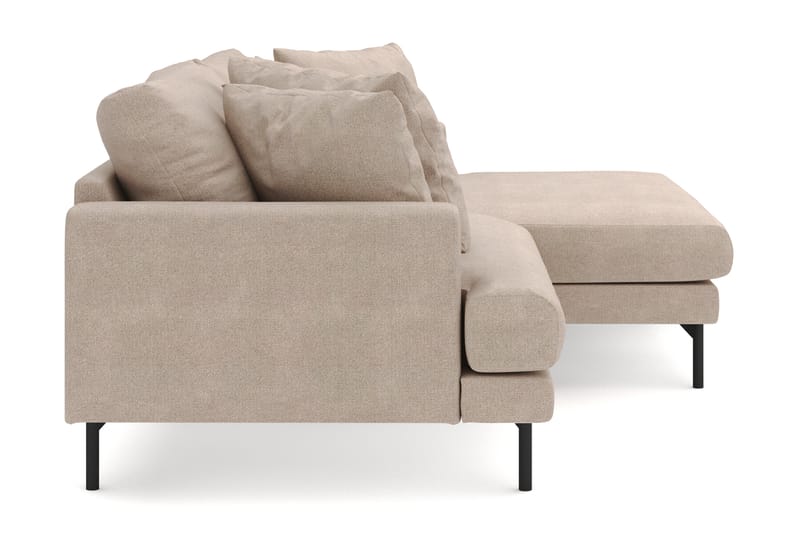 Menard 4-personers Højrevendt L-formet Divansofa i Stof - Beige - Møbler - Sofaer - Sofa med chaiselong