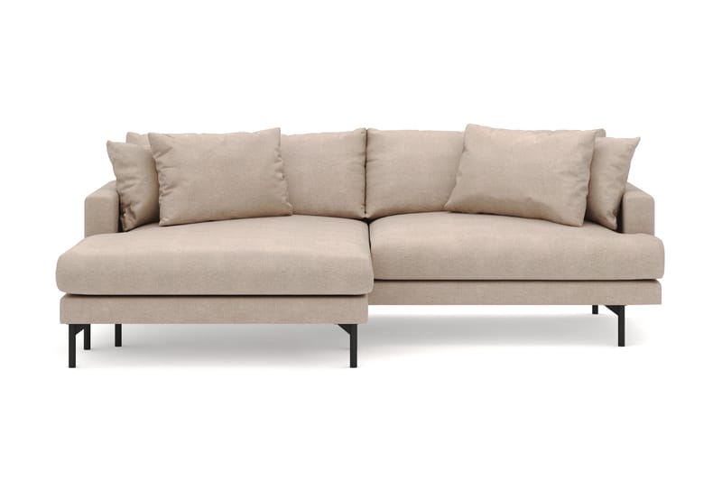 Menard 4-personers Venstrevendt L-formet Divansofa i Stof, Beige
