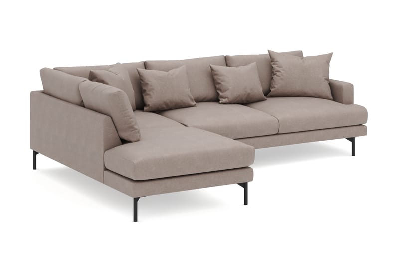 Menard 4-personers Venstrevendt Dyb L-formet Chaiselongsofa i Stof - Brun - Møbler - Sofaer - Sofa med chaiselong