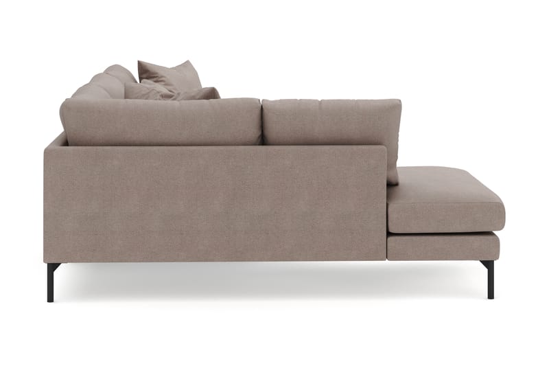 Menard 4-personers Venstrevendt Dyb L-formet Chaiselongsofa i Stof - Brun - Møbler - Sofaer - Sofa med chaiselong