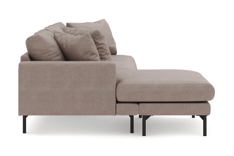 Menard 4-personers Venstrevendt Dyb L-formet Divansofa i Stof - Brun - Møbler - Sofaer - Sofa med chaiselong