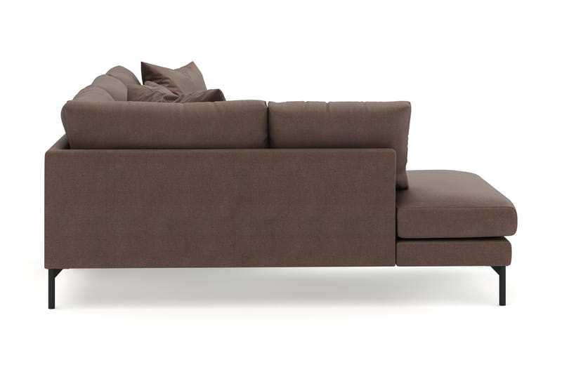 Menard 4-personers Venstrevendt Dyb L-formet Chaiselongsofa i Stof - Brun - Møbler - Sofaer - Sofa med chaiselong