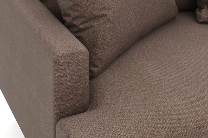 Menard 4-personers Højrevendt Dyb L-formet Chaiselongsofa i Stof - Brun - Møbler - Sofaer - Sofa med chaiselong