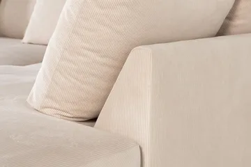 Menard 4-personers Højrevendt Dyb L-formet Chaiselongsofa i Manchester - Beige - Møbler - Sofaer - Sofa med chaiselong