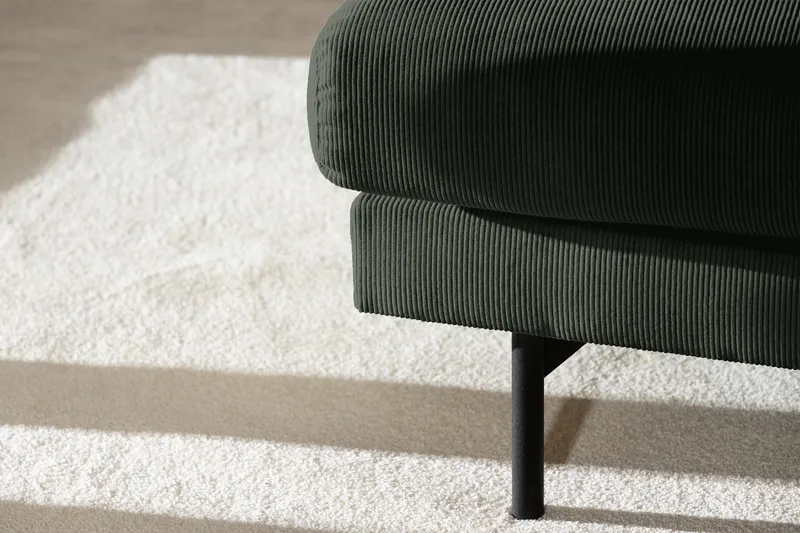 Menard 4-personers Højrevendt Dyb L-formet Chaiselongsofa i Manchester - Grøn - Møbler - Sofaer - Sofa med chaiselong