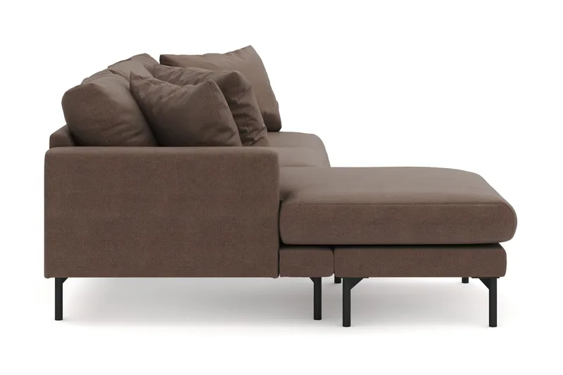 Menard 4-personers Venstrevendt Dyb L-formet Divansofa i Stof - Brun - Møbler - Sofaer - Sofa med chaiselong