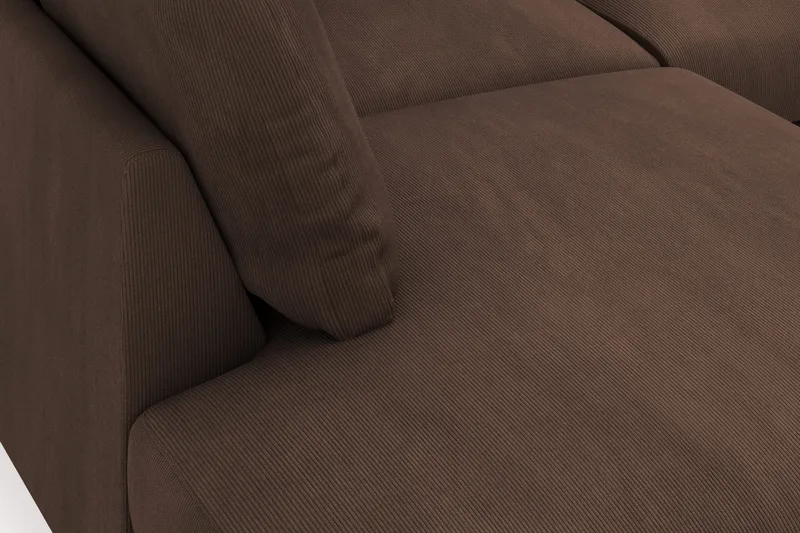 Menard 4-personers Venstrevendt Dyb L-formet Chaiselongsofa i Manchester - Brun - Møbler - Sofaer - Sofa med chaiselong