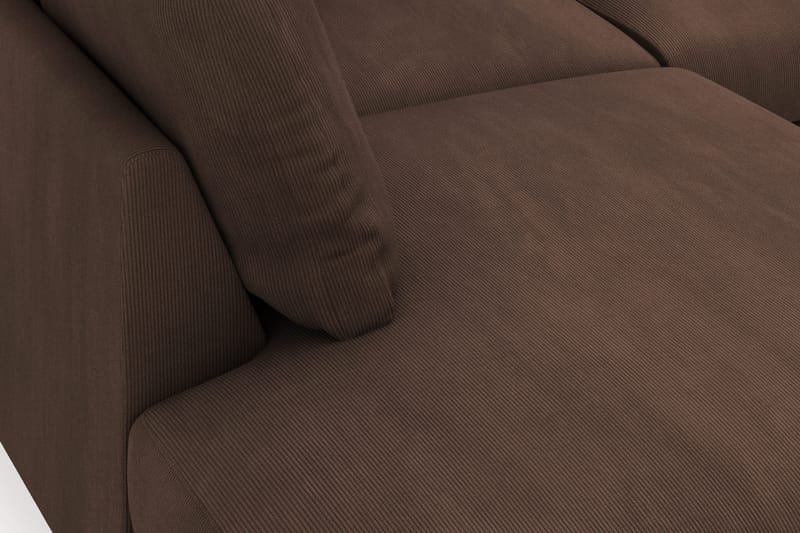 Menard 4-personers Venstrevendt Dyb L-formet Chaiselongsofa i Manchester - Brun - Møbler - Sofaer - Sofa med chaiselong