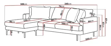 Menard 4-personers Venstrevendt Dyb L-formet Divansofa i Manchester - Brun - Møbler - Sofaer - Sofa med chaiselong