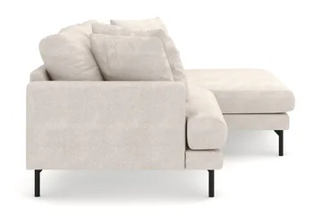 Menard 4-personers Højrevendt L-formet Divansofa i Stof - Beige - Møbler - Sofaer - Sofa med chaiselong