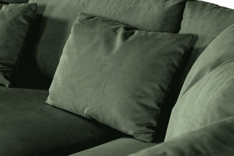 Menard 4-personers Højrevendt Dyb L-formet Chaiselongsofa i Manchester - Grøn - Møbler - Sofaer - Sofa med chaiselong