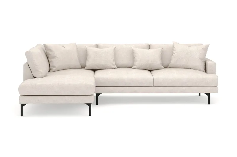 Menard 4-personers Venstrevendt Dyb L-formet Chaiselongsofa i Stof - Beige - Møbler - Sofaer - Sofa med chaiselong