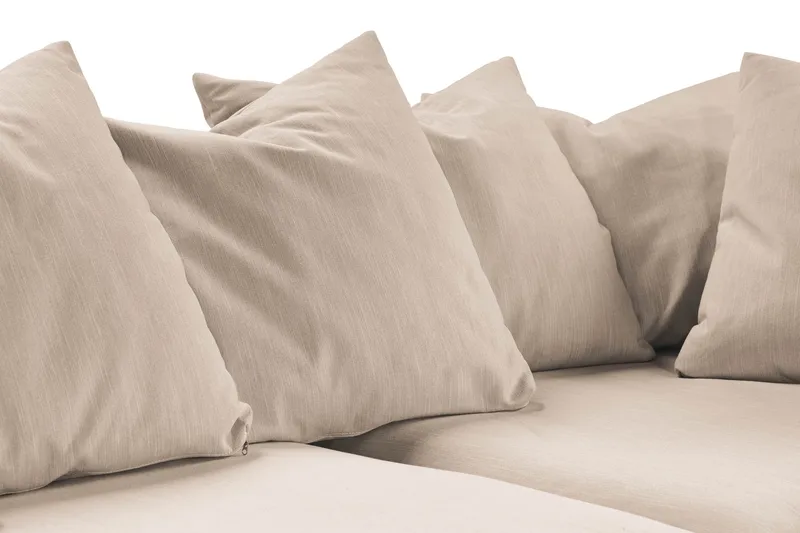 Menard 4-personers Højrevendt Dyb L-formet Chaiselongsofa i Stof - Beige - Møbler - Sofaer - Sofa med chaiselong