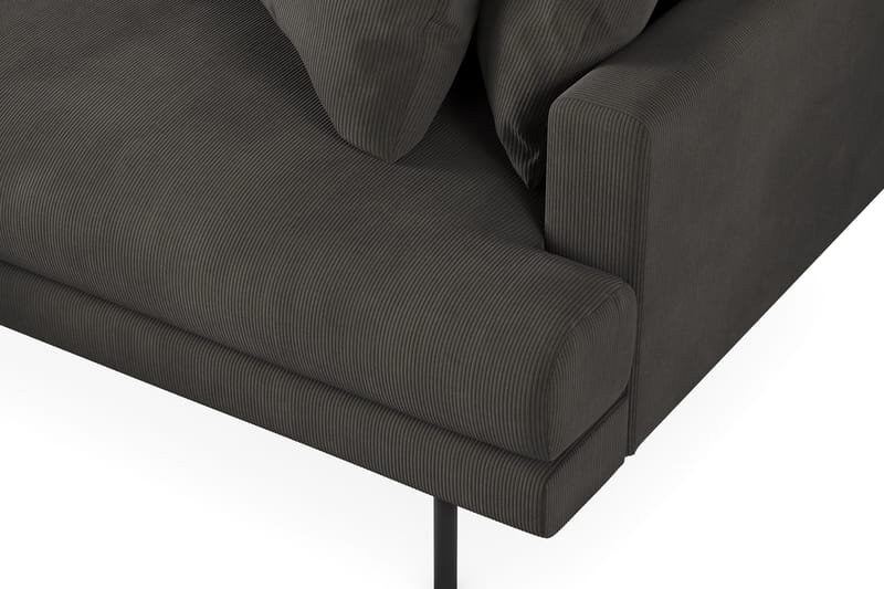 Menard 4-personers Venstrevendt L-formet Divansofa i Manchester - Mørkegrå - Møbler - Sofaer - Sofa med chaiselong - 4 personers sofa med chaiselong