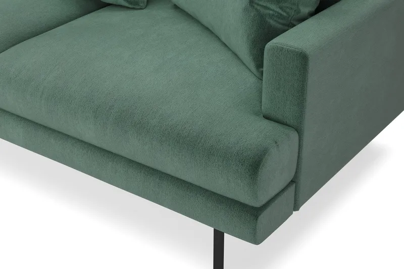 Menard 4-personers Venstrevendt Dyb L-formet Chaiselongsofa i Fløjl - Mørkegrøn - Møbler - Sofaer - Sofa med chaiselong