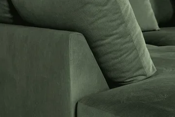 Menard 4-personers Venstrevendt Dyb L-formet Chaiselongsofa i Manchester - Grøn - Møbler - Sofaer - Sofa med chaiselong