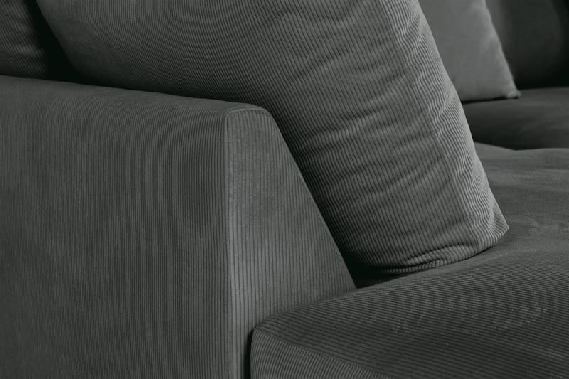 Menard 4-personers Venstrevendt Dyb L-formet Chaiselongsofa i Manchester - Grå - Møbler - Sofaer - Sofa med chaiselong