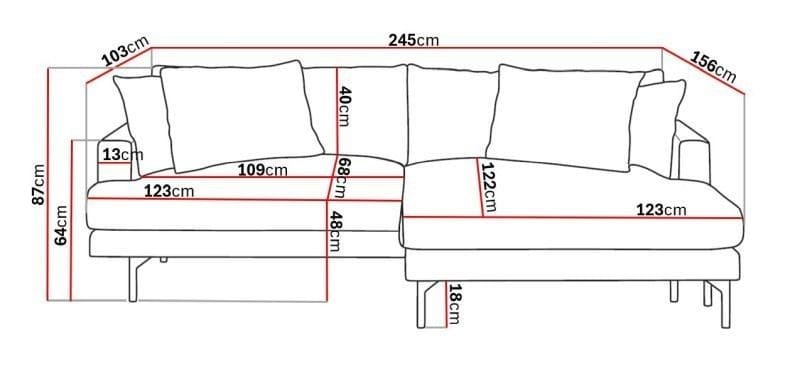 Menard 4-personers Højrevendt L-formet Divansofa i Stof - Brun - Møbler - Sofaer - Sofa med chaiselong
