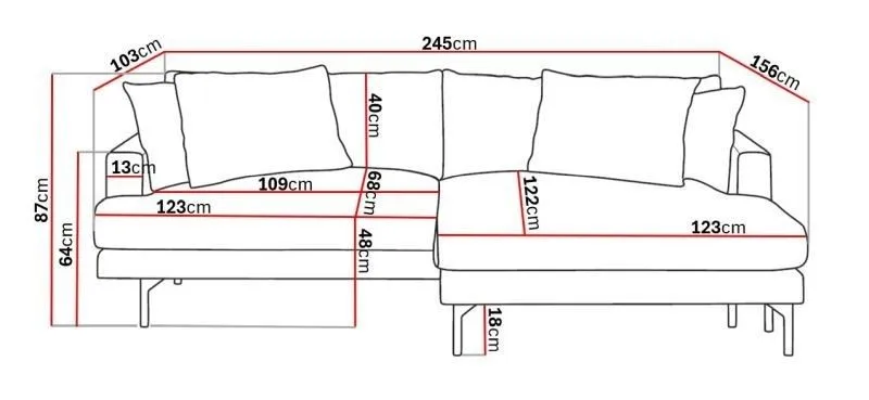 Menard 4-personers Højrevendt L-formet Divansofa i Manchester - Brun - Møbler - Sofaer - Sofa med chaiselong