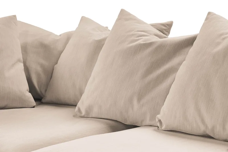 Menard 4-personers Venstrevendt Dyb L-formet Chaiselongsofa i Stof - Beige - Møbler - Sofaer - Sofa med chaiselong