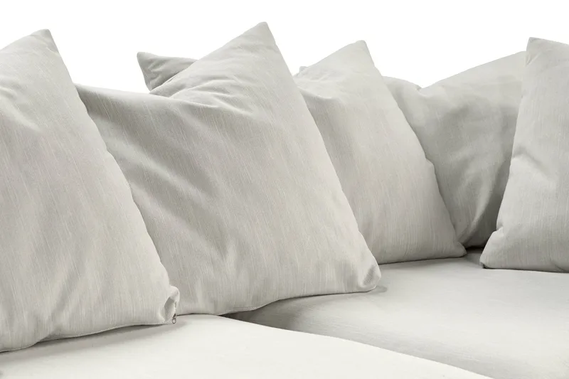 Menard 4-personers Højrevendt L-formet Chaiselongsofa i Stof - Lysegrå - Møbler - Sofaer - Sofa med chaiselong