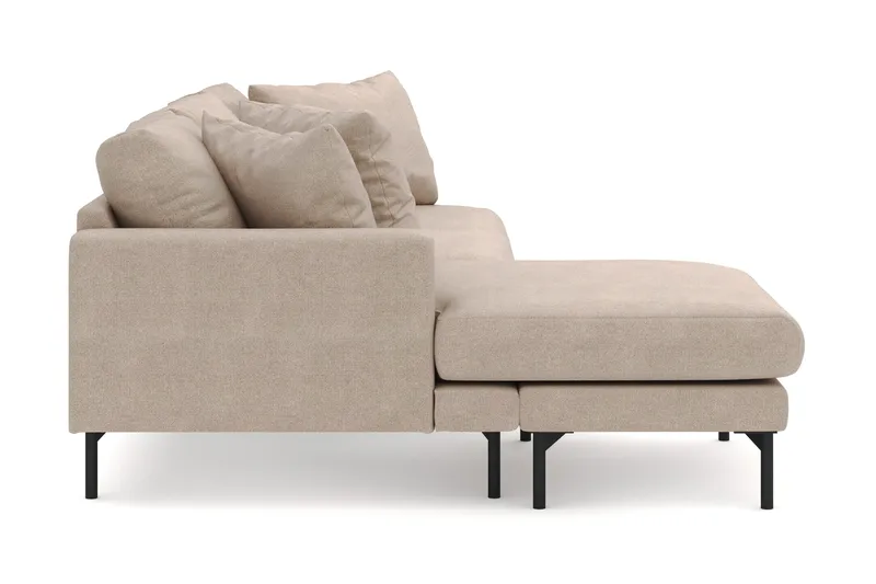 Menard 4-personers Venstrevendt Dyb L-formet Divansofa i Stof - Beige - Møbler - Sofaer - Sofa med chaiselong