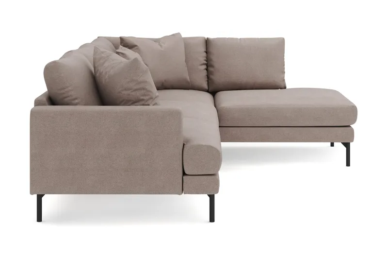 Menard 4-personers Højrevendt Dyb L-formet Chaiselongsofa i Stof - Brun - Møbler - Sofaer - Sofa med chaiselong