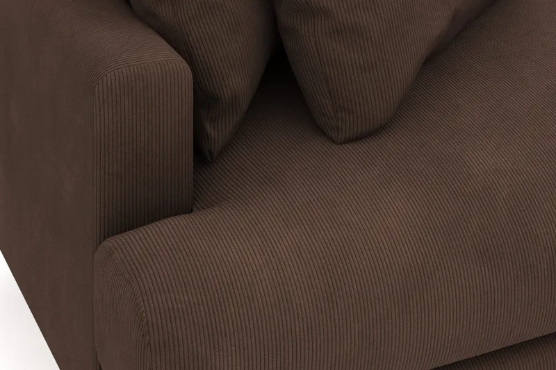 Menard 4-personers Højrevendt L-formet Divansofa i Manchester - Brun - Møbler - Sofaer - Sofa med chaiselong