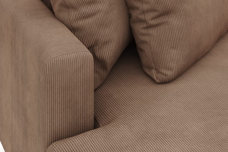 Menard 4-personers Venstrevendt L-formet Divansofa i Manchester - Brun - Møbler - Sofaer - Sofa med chaiselong