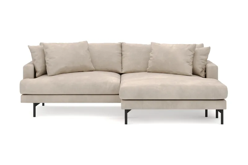 Menard 4-personers Højrevendt L-formet Divansofa i Manchester - Greige - Møbler - Sofaer - Sofa med chaiselong