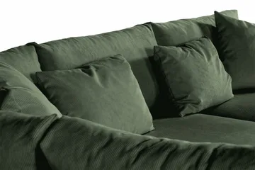 Menard 4-personers Venstrevendt Dyb L-formet Chaiselongsofa i Manchester - Grøn - Møbler - Sofaer - Sofa med chaiselong