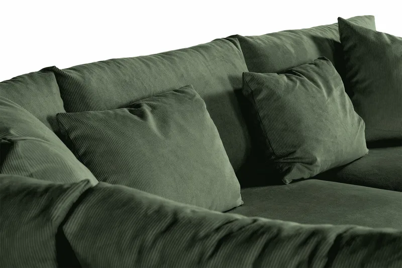 Menard 4-personers Venstrevendt Dyb L-formet Chaiselongsofa i Manchester - Grøn - Møbler - Sofaer - Sofa med chaiselong