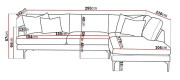 Menard 4-personers Højrevendt Dyb L-formet Chaiselongsofa i Stof - Brun - Møbler - Sofaer - Sofa med chaiselong