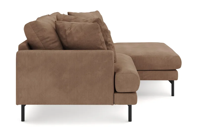 Menard 4-personers Højrevendt L-formet Divansofa i Manchester - Brun - Møbler - Sofaer - Sofa med chaiselong