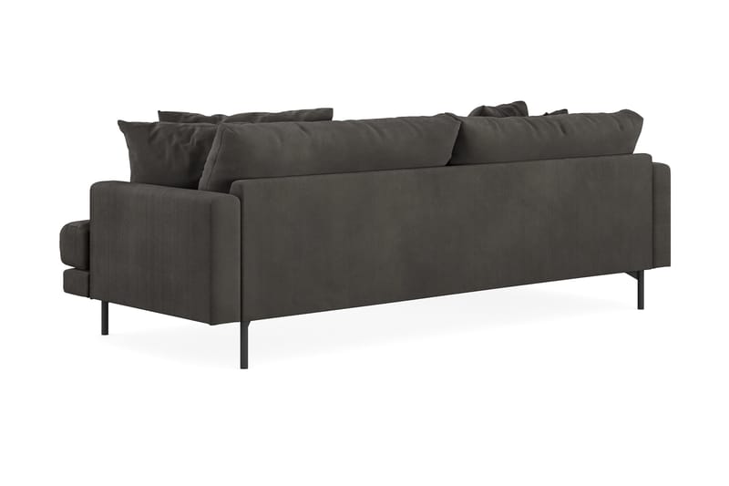 Menard 4-personers Venstrevendt L-formet Divansofa i Manchester - Mørkegrå - Møbler - Sofaer - Sofa med chaiselong - 4 personers sofa med chaiselong