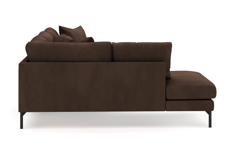 Menard 4-personers Venstrevendt Dyb L-formet Chaiselongsofa i Manchester - Brun - Møbler - Sofaer - Sofa med chaiselong