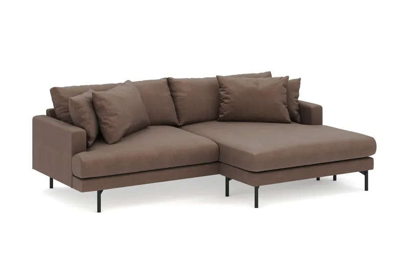 Menard 4-personers Højrevendt L-formet Divansofa i Stof - Brun - Møbler - Sofaer - Sofa med chaiselong
