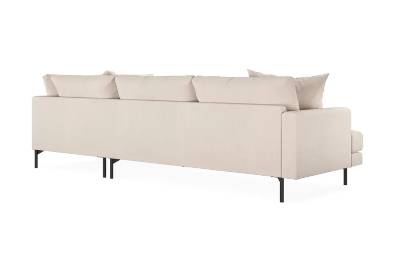 Menard 4-personers Højrevendt Dyb L-formet Chaiselongsofa i Stof - Beige - Møbler - Sofaer - Sofa med chaiselong