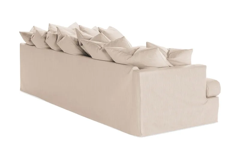 Menard 4-personers Højrevendt Dyb L-formet Chaiselongsofa i Stof - Beige - Møbler - Sofaer - Sofa med chaiselong