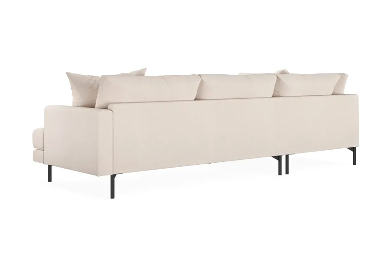 Menard 4-personers Venstrevendt Dyb L-formet Chaiselongsofa i Stof - Beige - Møbler - Sofaer - Sofa med chaiselong