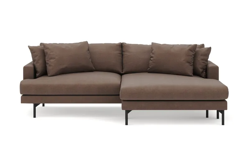 Menard 4-personers Højrevendt L-formet Divansofa i Stof - Brun - Møbler - Sofaer - Sofa med chaiselong