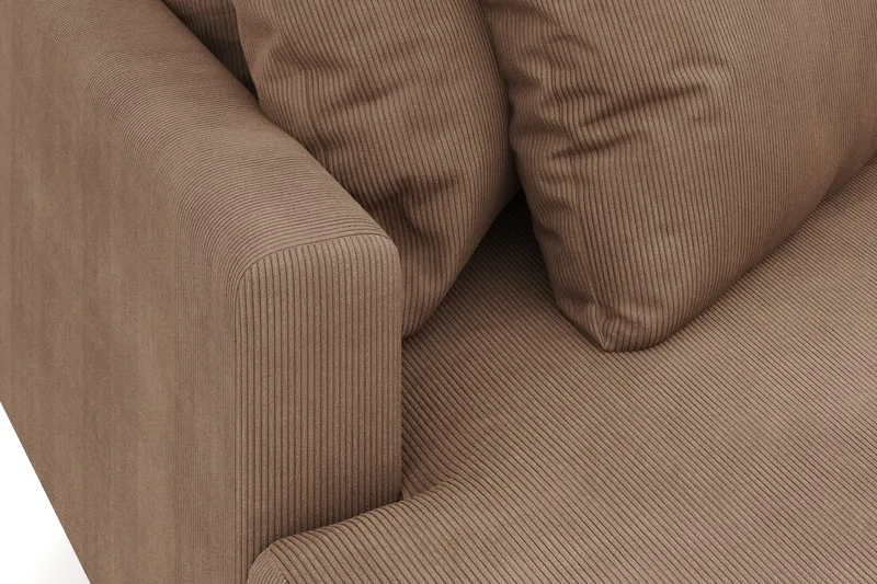 Menard 4-personers Venstrevendt Dyb L-formet Divansofa i Manchester - Brun - Møbler - Sofaer - Sofa med chaiselong