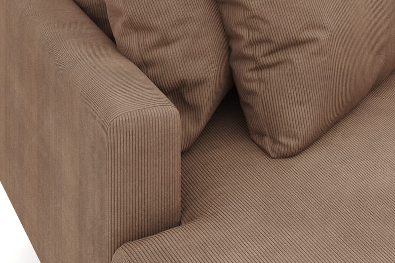 Menard 4-personers Venstrevendt Dyb L-formet Divansofa i Manchester - Brun - Møbler - Sofaer - Sofa med chaiselong