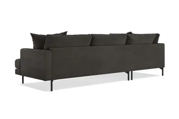 Menard 4-personers Venstrevendt Dyb L-formet Chaiselongsofa i Manchester - Mørkegrå - Møbler - Sofaer - Sofa med chaiselong