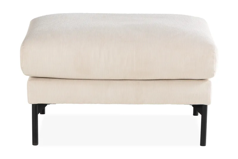 Menard 4-personers Højrevendt L-formet Chaiselongsofa + Fodskammel i Manchester - Beige - Møbler - Sofaer - Sofa med chaiselong - 4 personers sofa med chaiselong