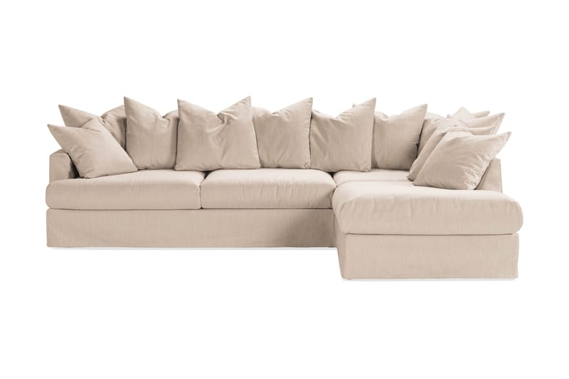 Menard 4-personers Højrevendt Dyb L-formet Chaiselongsofa i Stof, Beige