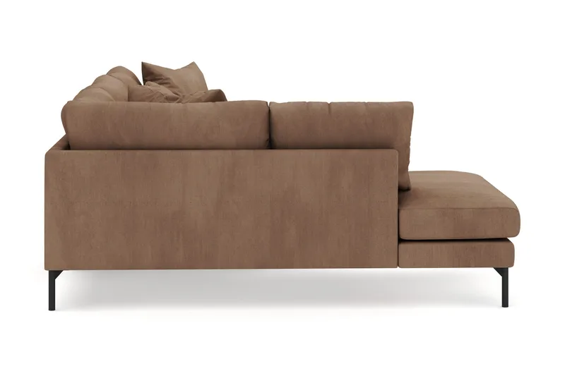 Menard 4-personers Venstrevendt Dyb L-formet Chaiselongsofa i Manchester - Brun - Møbler - Sofaer - Sofa med chaiselong